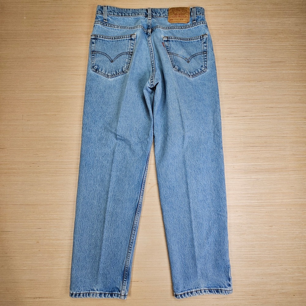 Vintage 90s Levi's Jeans Mens 34x30 Fit 32x30 Light Blue 550 Relaxed Fit Tapered - Picture 14 of 16